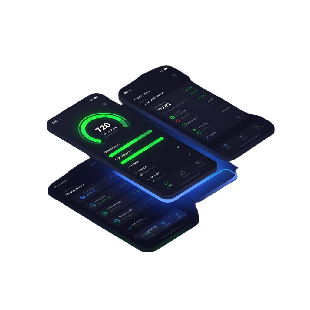 CreditLift AI dashboard showing credit score and dispute progress